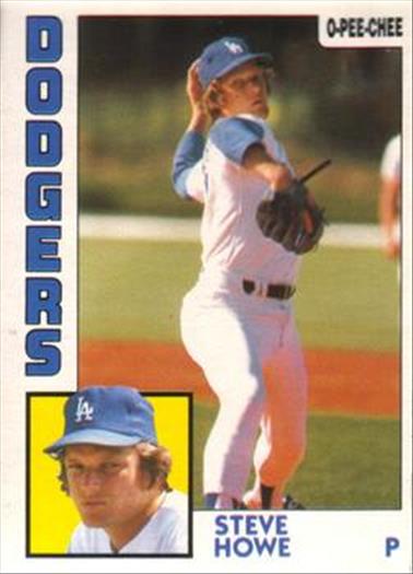 1984 O-Pee-Chee Baseball Cards 196     Steve Howe
